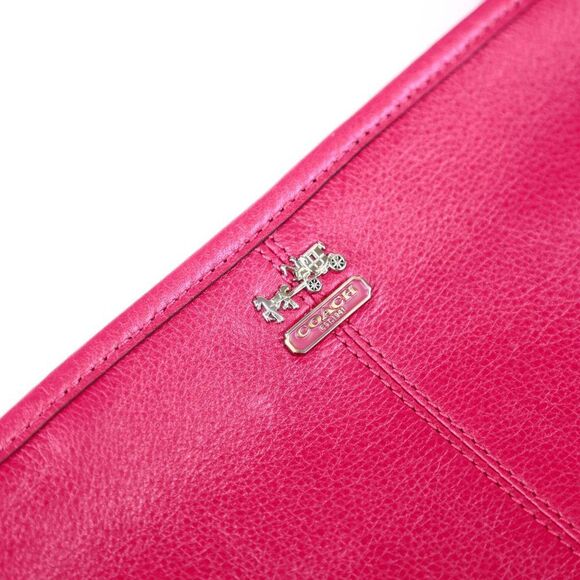 NWT Coach Leather Madison Chain Wallet Clutch MAGENTA - Picture 9 of 9